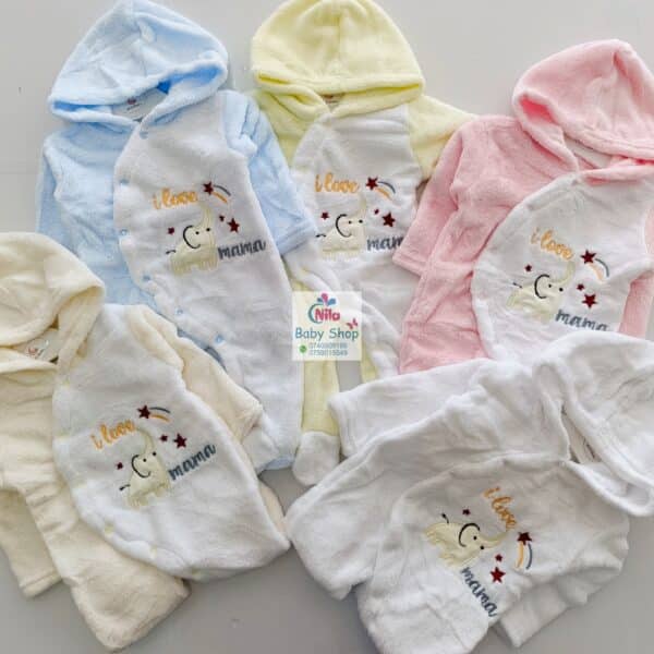 Hooded Warm Baby Rompers - Image 2