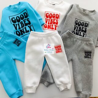 Kids' Letter Print Trendy Round Neck Long Sleeve Pullover Top & Pants Set