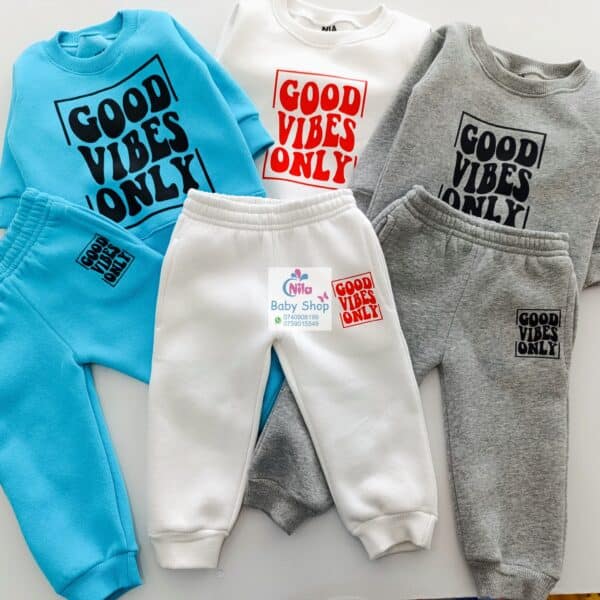 Kids' Letter Print Trendy Round Neck Long Sleeve Pullover Top & Pants Set
