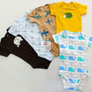 Carter's Unisex 5-Pack Multicolored Cotton Bodysuits