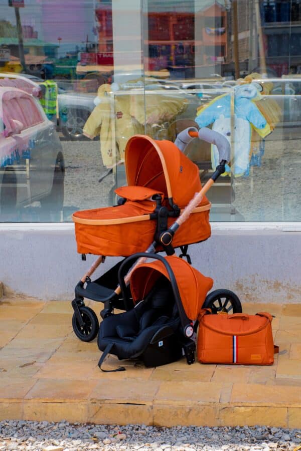 Premium Baby Bassinet Stroller Set with Carry Coat & Matching Diaper Bag