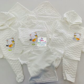 8-Piece Ultra-Cozy Fleece Newborn Receiving Set - White