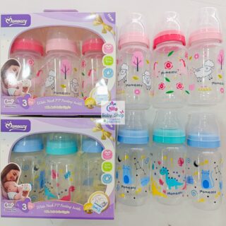 Momeasy 3PCS Wide Neck PP Baby Feeding Bottle Set