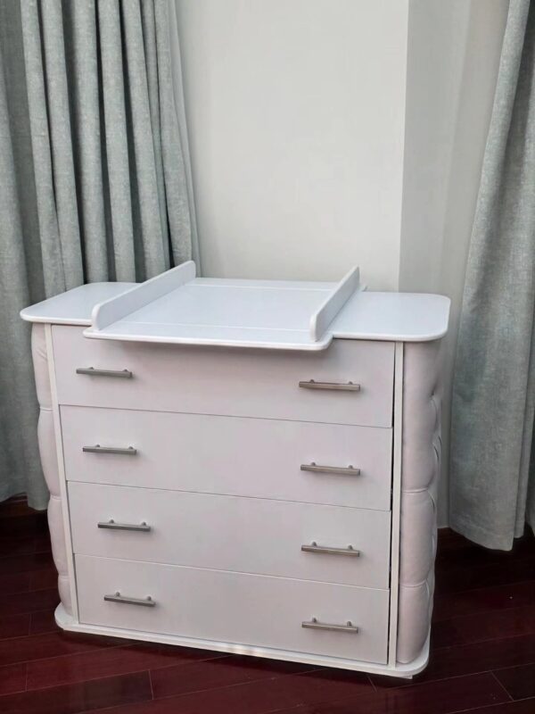 VelvetTouch Padded Chest of Drawers Baby Dresser with Changing Top