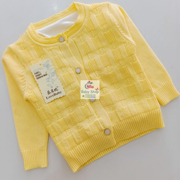 Baby Girls' Drop-shoulder Cardigan With Front Buttons - Image 4