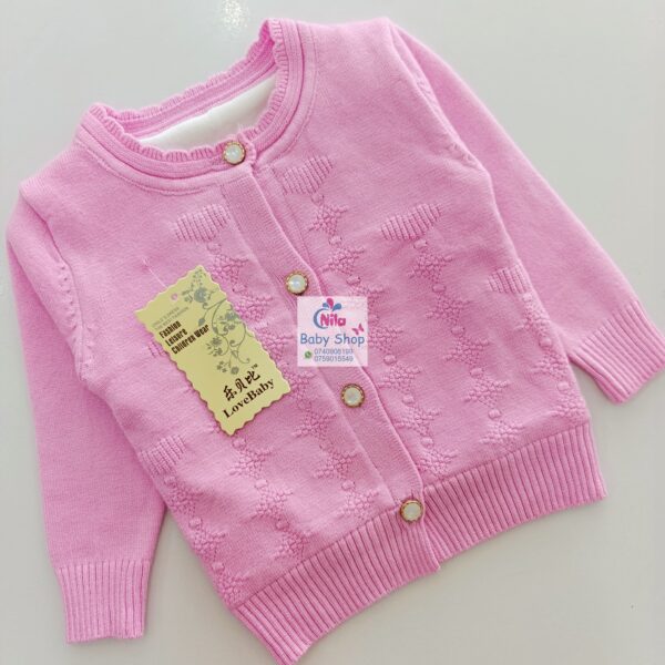 Baby Girls' Drop-shoulder Cardigan With Front Buttons - Image 6