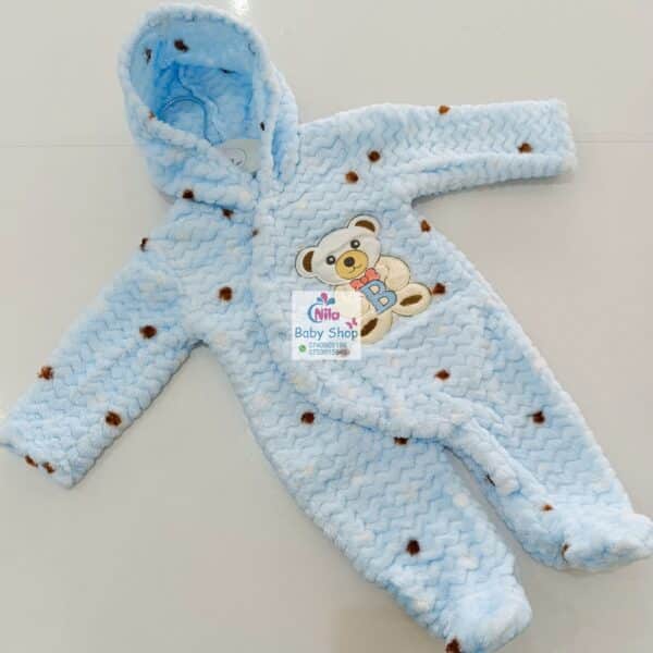 Baby Romper Buttoned Hooded Overall One Piece Bodysuit - Image 4