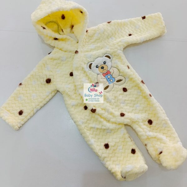 Baby Romper Buttoned Hooded Overall One Piece Bodysuit - Image 2
