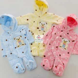 Baby Romper Buttoned Hooded Overall One Piece Bodysuit