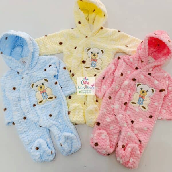 Baby Romper Buttoned Hooded Overall One Piece Bodysuit