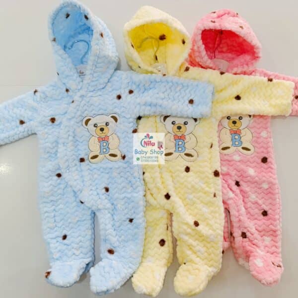 Baby Romper Buttoned Hooded Overall One Piece Bodysuit - Image 5