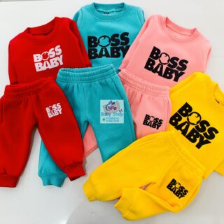 Kids Trendy Crewneck 2 Piece Letter Print Outfit Sweatshirts Tops + Pants Set