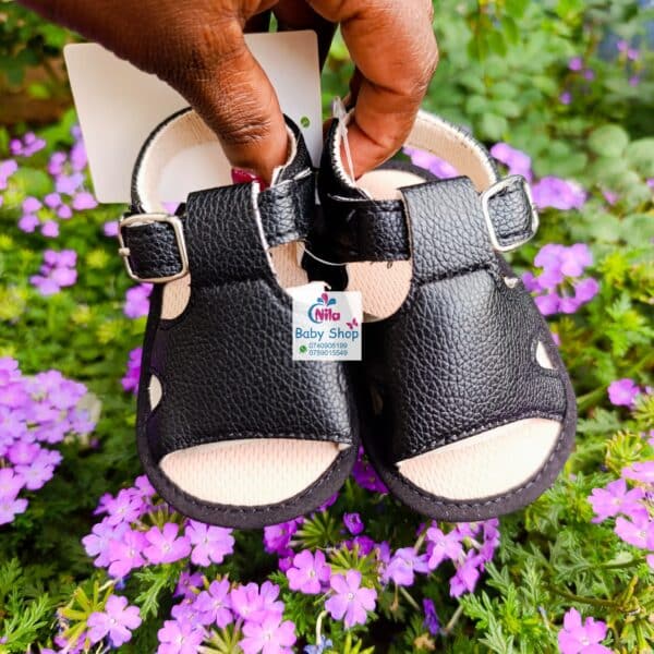 Comfortable Open-Toe Design Baby Sandals with Adjustable Strap & Soft Sole Unisex Infant Summer Leather Sandals - Image 5