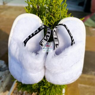 Soft Plush Baby Slippers with Elastic Strap Adorable Fluffy Anti-Slip Sole Baby Sandals