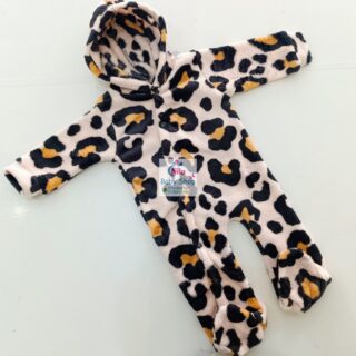 Warm Fleece Animal Print Baby Jumpsuit Unisex Soft Newborn Romper
