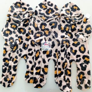 Warm Fleece Animal Print Baby Jumpsuit Unisex Soft Newborn Romper - 9M