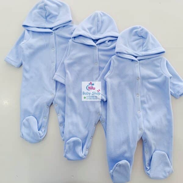 Cozy Fleece Baby Romper with Hood Warm Footed Jumpsuit with Snap Buttons - Image 2