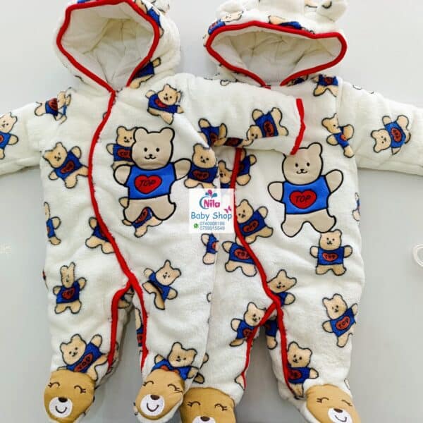 Newborn Baby Cute Multicolor Jumpsuit Long Sleeve Hooded Romper - Image 3
