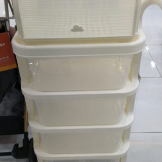 Baby Storage Drawer Organizer with Wheels – 4 Tier Cabinet