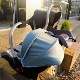 Infant Car Seat Carrier with Canopy & Safety Harness