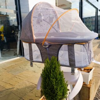 Baby Bassinet Cradle with Mosquito Net & Toys