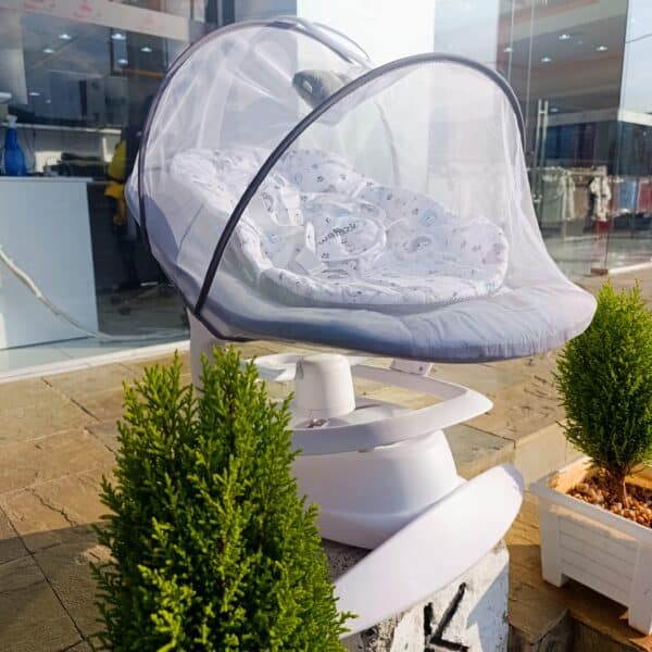Electric Baby Swing Rocker with Music, Toy Bar & Mosquito Net
