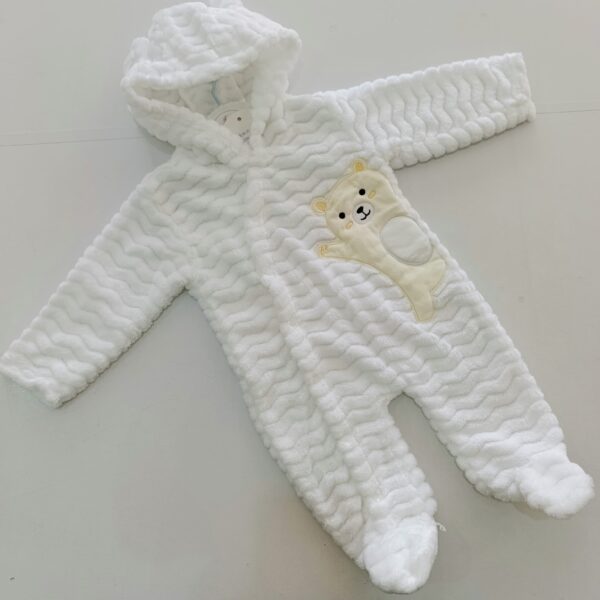 Baby Romper Buttoned Hooded Overall One Piece Bodysuit - Image 2