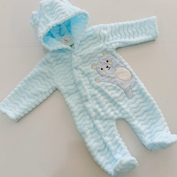 Baby Romper Buttoned Hooded Overall One Piece Bodysuit - Image 3