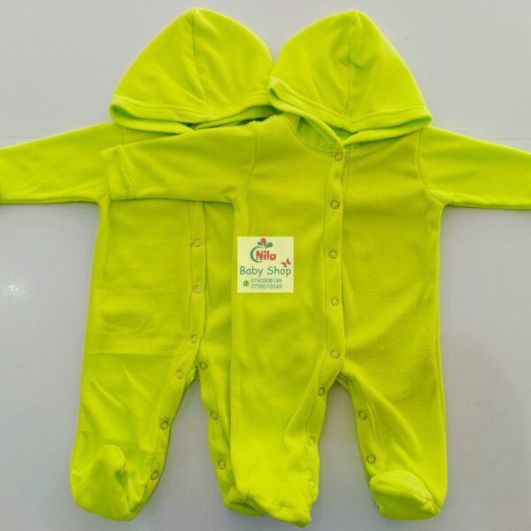 Cozy Fleece Baby Romper with Hood Warm Footed Jumpsuit with Snap Buttons - Image 5