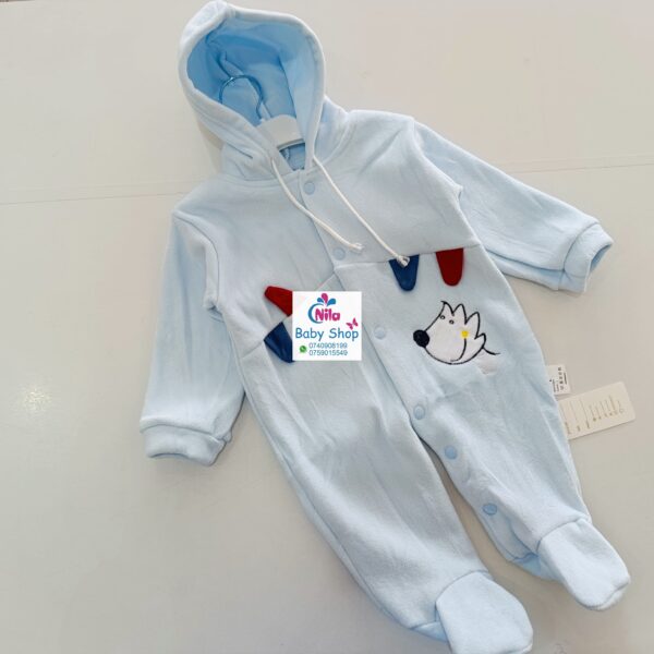 Baby Fleece Hooded Romper with Footies – Newborn Winter Jumpsuit - Image 5