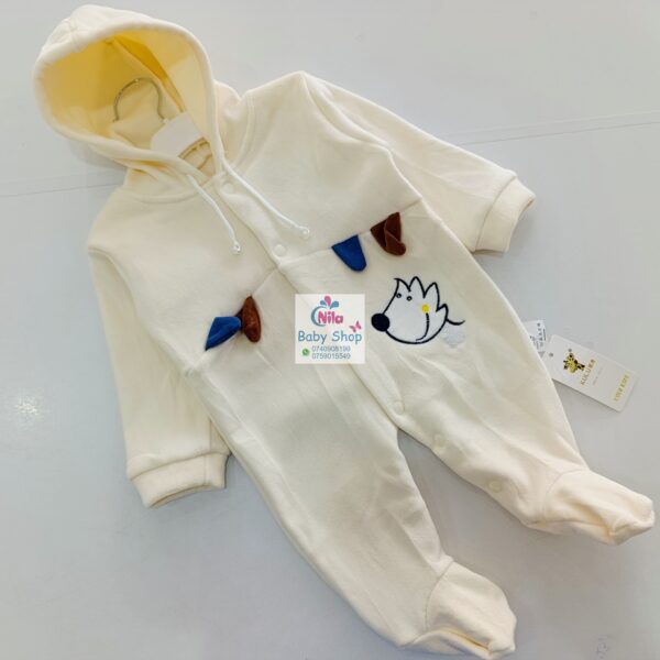 Baby Fleece Hooded Romper with Footies – Newborn Winter Jumpsuit - Image 4