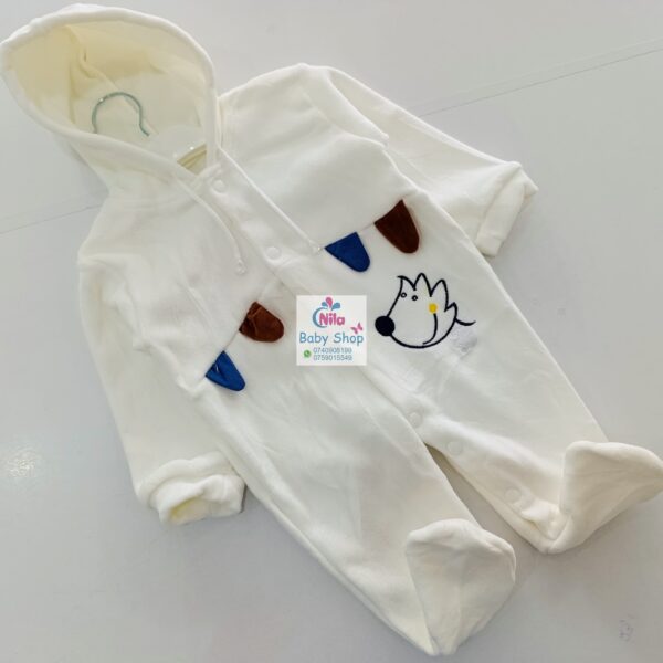 Baby Fleece Hooded Romper with Footies – Newborn Winter Jumpsuit - Image 3
