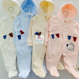 Baby Fleece Hooded Romper with Footies – Newborn Winter Jumpsuit