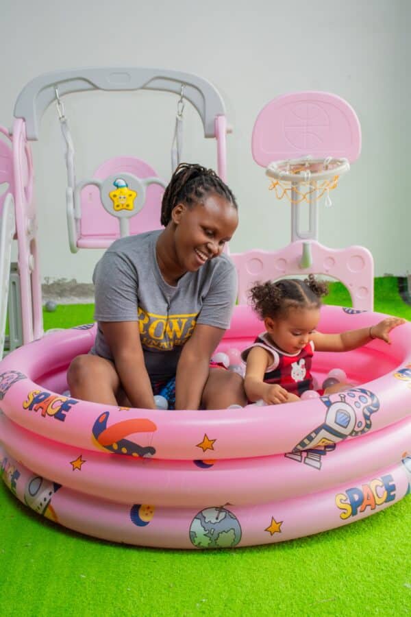 Kids 4 in 1 Playset with Slide, Swing, Basketball Hoop and Ball Pit - Image 16