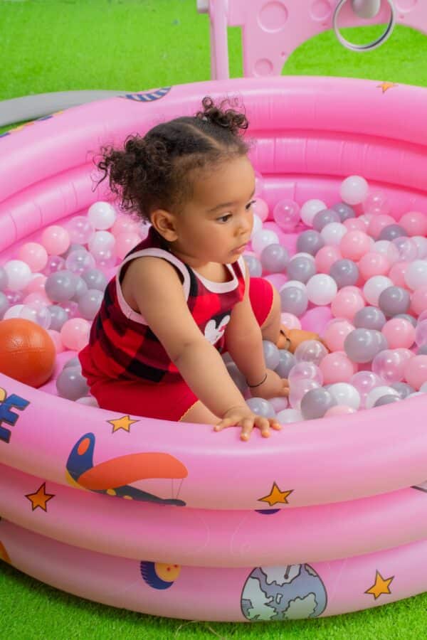 Kids 4 in 1 Playset with Slide, Swing, Basketball Hoop and Ball Pit - Image 9