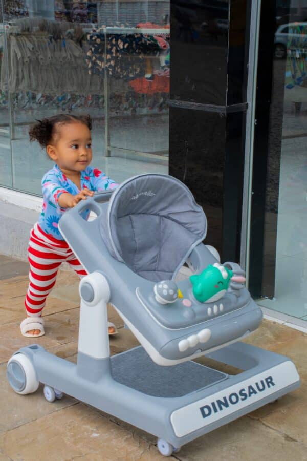 Dinosaur Baby Walker with Play Tray & Adjustable Seat