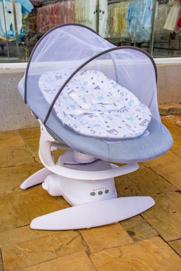 Electric Baby Swing Rocker with Music, Toy Bar & Mosquito Net