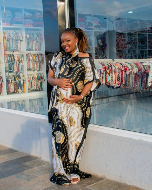 Women's Luxury African Kaftan Maxi Dress with Matching Headscarf – Silk Boubou Gown in Multiple Colors with Designer Print - Image 7