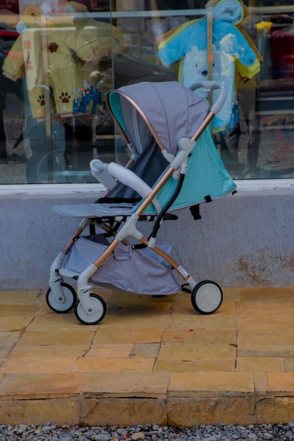 Folding Lightweight Baby Stroller 2 in 1 Aluminum Alloy Silver Tube Stroller - Image 3