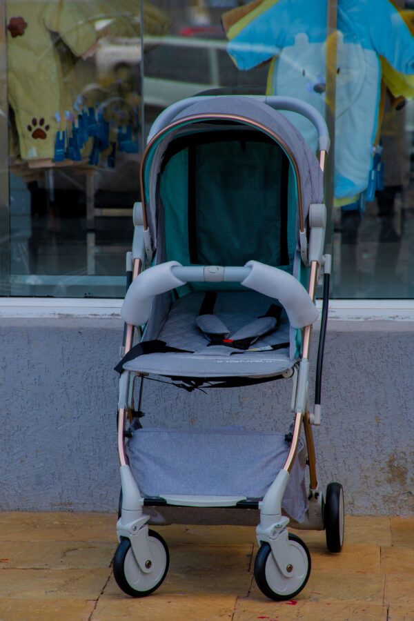 Folding Lightweight Baby Stroller 2 in 1 Aluminum Alloy Silver Tube Stroller - Image 4