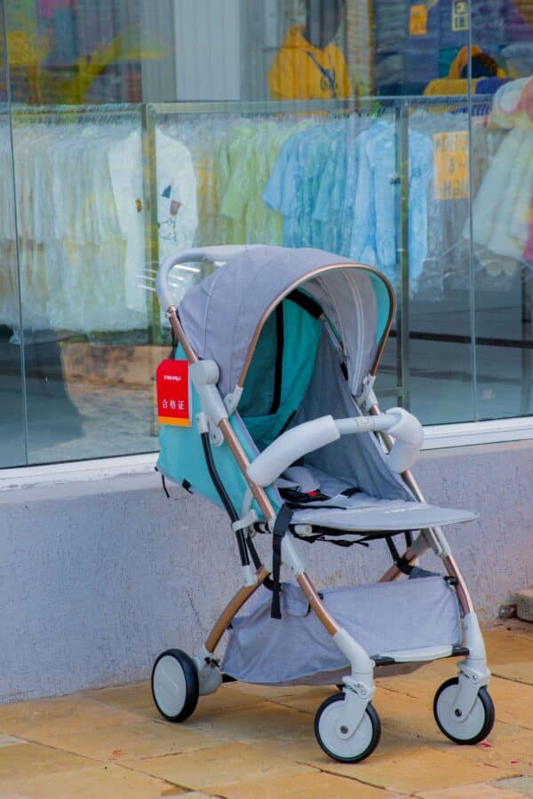 Folding Lightweight Baby Stroller 2 in 1 Aluminum Alloy Silver Tube Stroller - Image 5