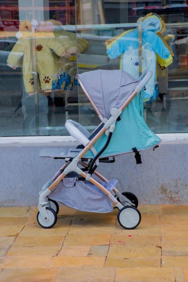 Folding Lightweight Baby Stroller 2 in 1 Aluminum Alloy Silver Tube Stroller - Image 6