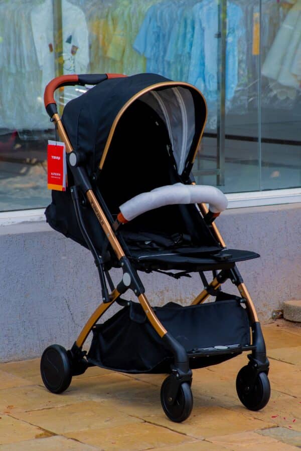 Folding Lightweight Baby Stroller 2 in 1 Aluminum Alloy Silver Tube Stroller - Image 8