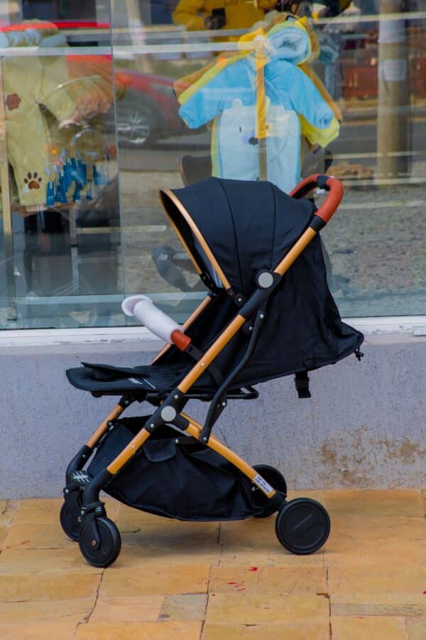 Folding Lightweight Baby Stroller 2 in 1 Aluminum Alloy Silver Tube Stroller - Image 9