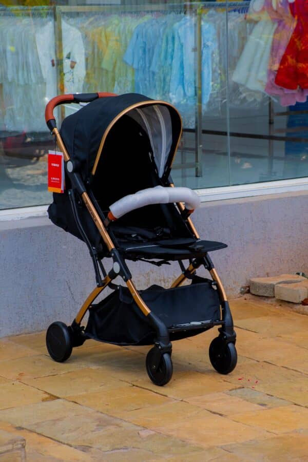 Folding Lightweight Baby Stroller 2 in 1 Aluminum Alloy Silver Tube Stroller - Image 10