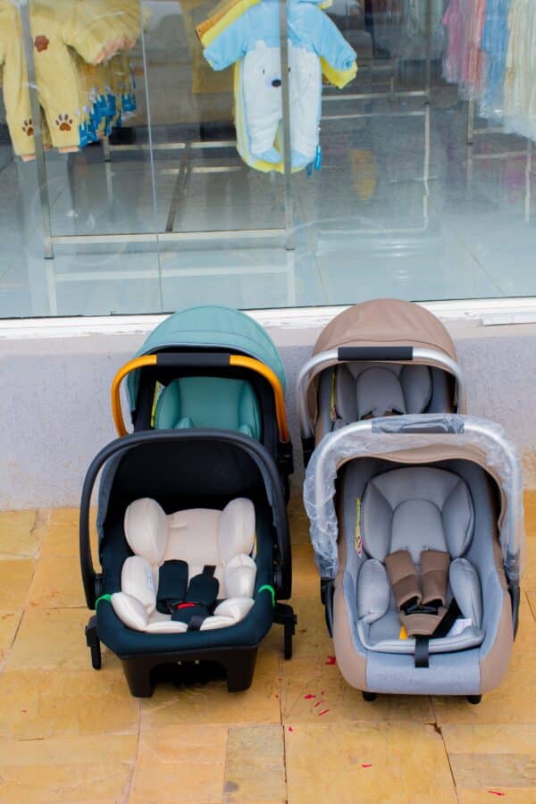 Infant Car Seat Carrier with Canopy & Safety Harness