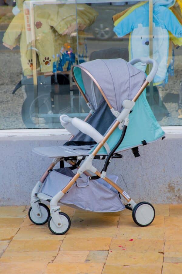 Folding Lightweight Baby Stroller 2 in 1 Aluminum Alloy Silver Tube Stroller - Image 15