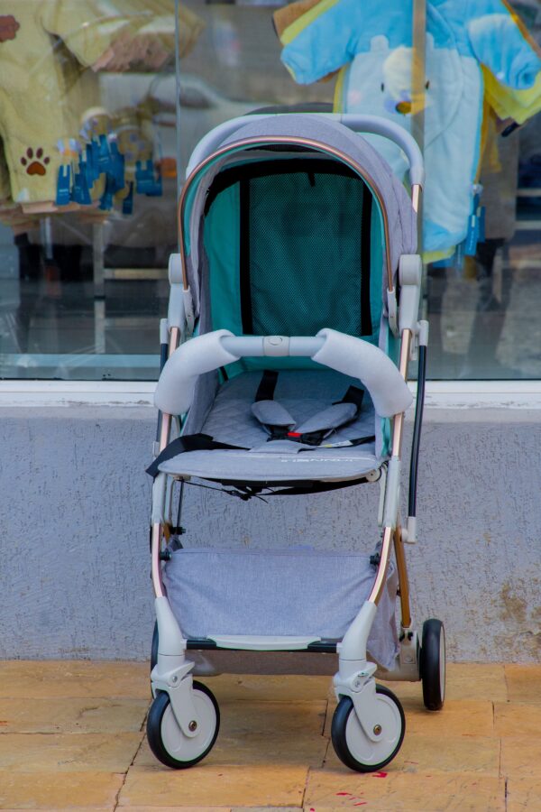 Folding Lightweight Baby Stroller 2 in 1 Aluminum Alloy Silver Tube Stroller - Image 16