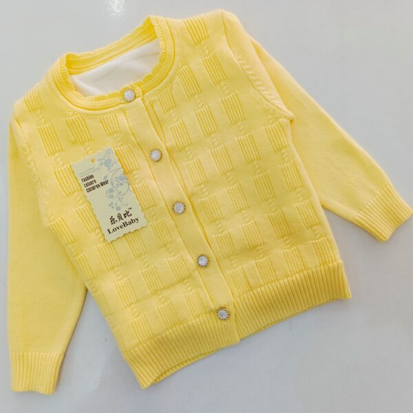 Baby Girls Knitted Cardigan, Long Sleeve Open Front Jacket - Image 6