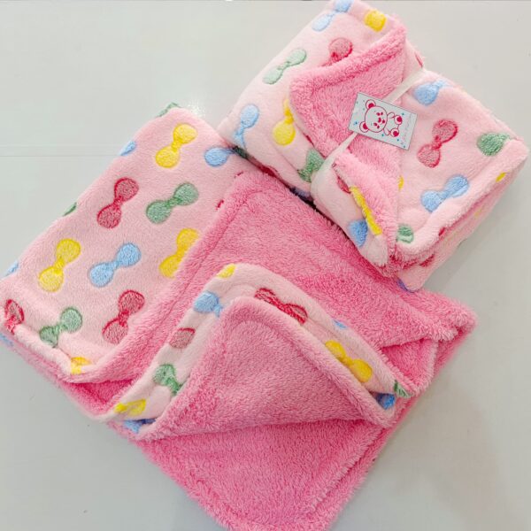 Soft Fleece Star Print Baby Blanket – Warm & Cozy Newborn Swaddle - Image 3